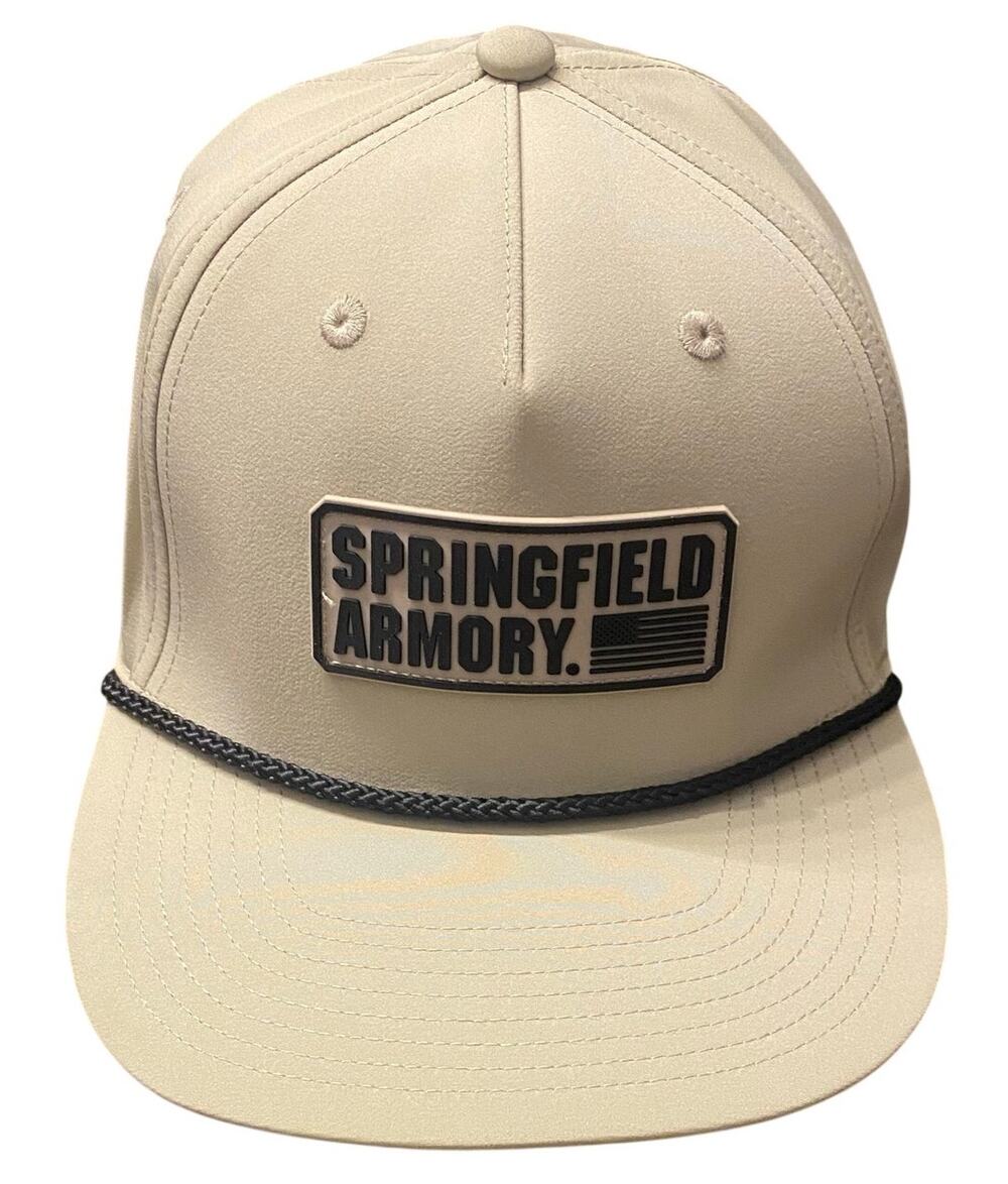 Springfield Armory Tan Black Hat American Flag Cap 2A Range Tactical PewPew